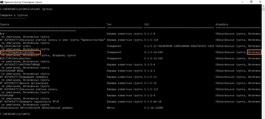 Как проверить, есть ли у вас права администратора: whoami groups Как проверить, есть ли у вас права администратора: whoami groups